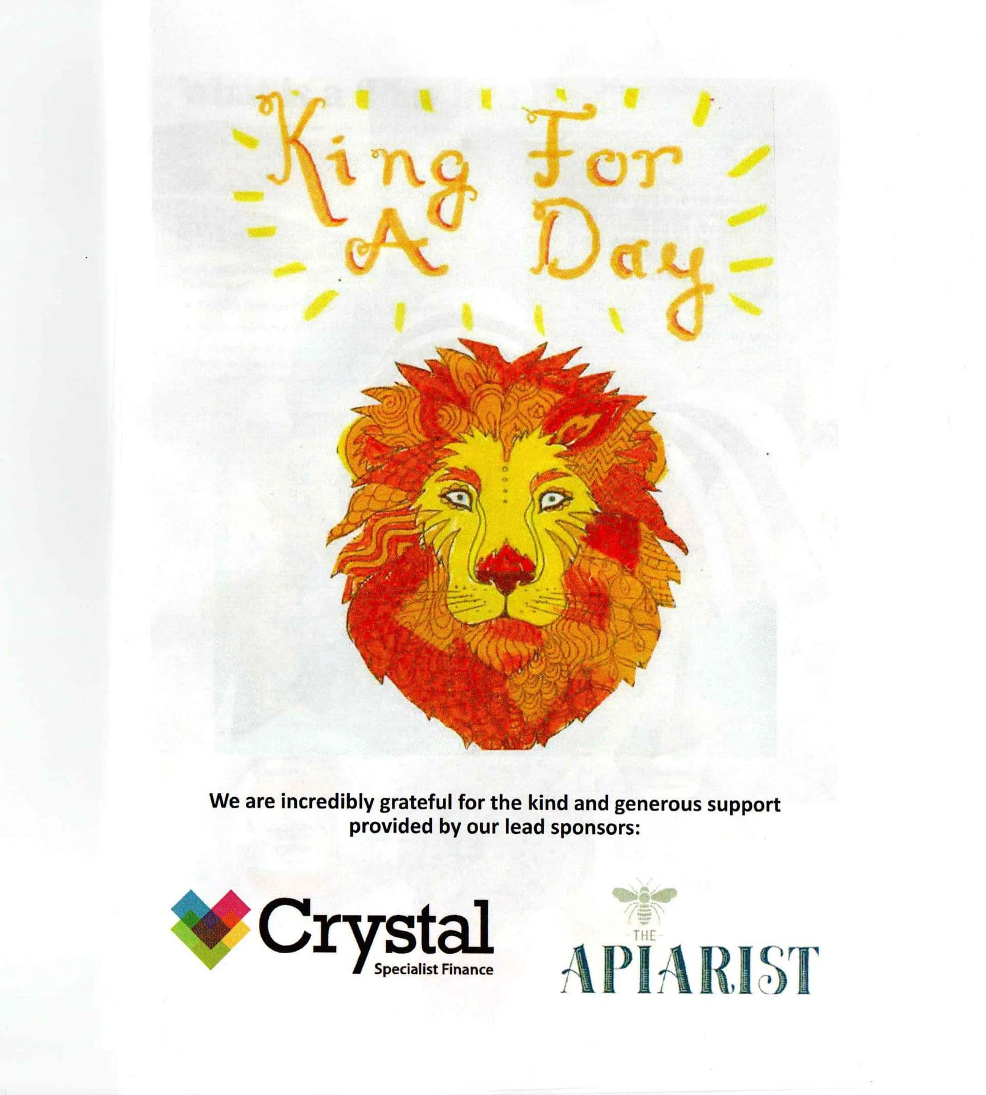 front cover of lichfield cathedral schools King for a day