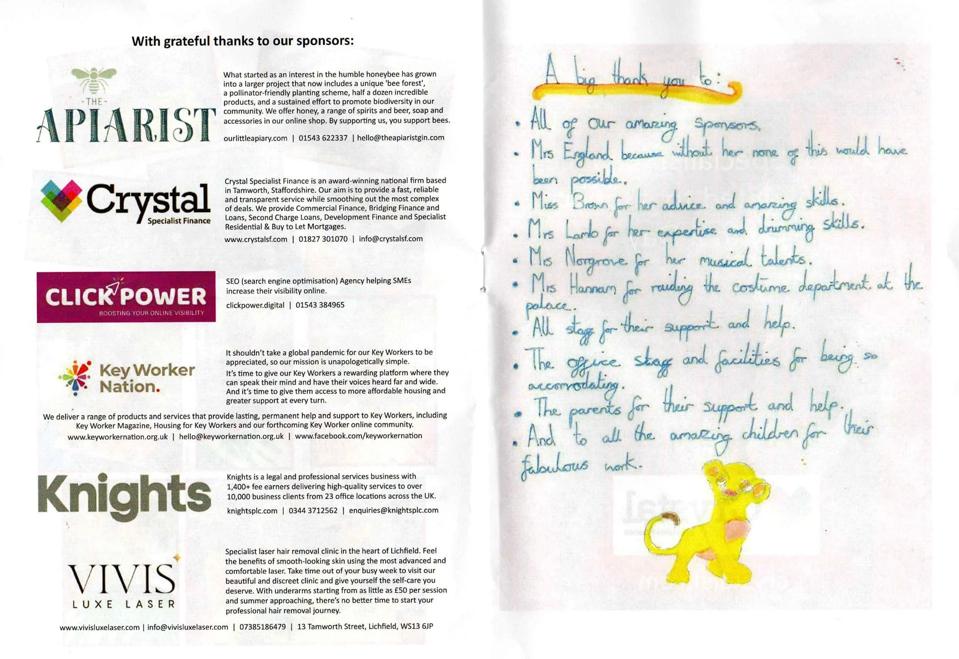 Sponsored Lichfield Cathedral School