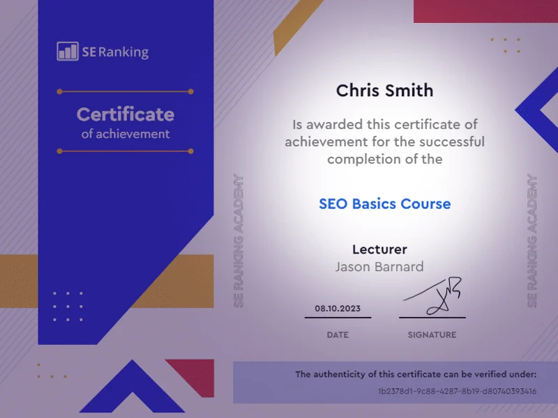 SE Ranking Basics Course