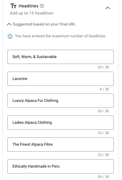 Responsive search adverts