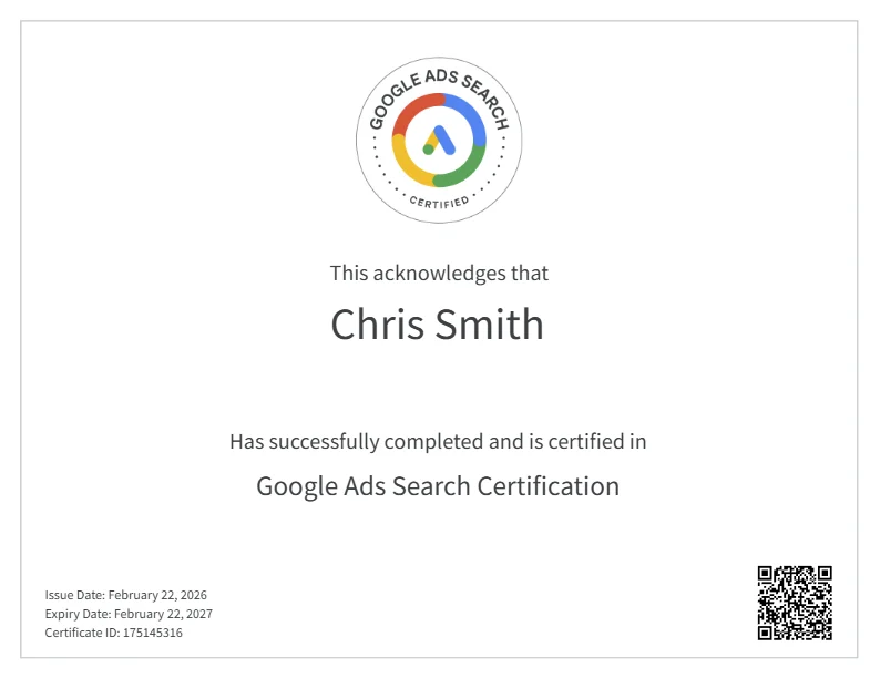 Google Ads Search Certification